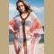 Bohemian V Neck Side Split Fringed Losse Summer Beach Dress Crochet Tunic Women Beachwear Sexy See Through Mesh Dre