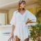 Women's One Piece Cover Up Dress V Neck Sun proof Loose Beach Swimwear