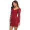 Tassel Short Party Dress Plus Size 2XL Women New Long Sleeve Bandage Dress