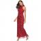 off shoulder long maxi red sequin dresses plus size