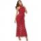 off shoulder long maxi red sequin dresses plus size