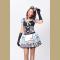 Adorable Black and White Check Bowknot Mini Dress Wonderland Role Play Costume