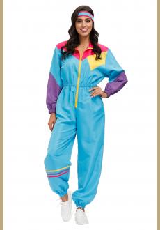 Women's 2 Pc Awesome 80s Ski Suit Costume