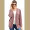 Pink Chunky Wide Long Sleeve Knit Cardigan