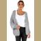 Gray Chunky Wide Long Sleeve Knit Cardigan