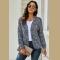 Dark Gray Chunky Wide Long Sleeve Knit Cardigan