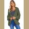 Green Chunky Wide Long Sleeve Knit Cardigan