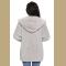 Grey Soft Fleece Hooded Open Front Coat