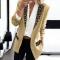 Womens Casual Leopard Print Blazers Open Front Long Sleeve Work Office Jackets Blazer 