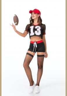 Lady Football Rugby Baby Sexy Cheerleading Costume Top Shorts Set Sports Player Cheerleader Uniform