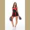 Women Cheerleading Costume Uniform Sexy Clubwear Party Mini Pleated Dress With Pompoms Cheerleader School Girls