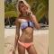 F4378-3White Pink Strapless Zip up Low Rise Bikini Set