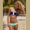 F4378-4 sexy strapless zip up low rise bikini set