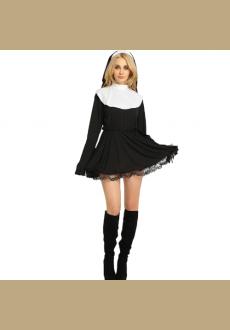 Women Adult Costume Nun cosplay Adult Lace Nun Costume Halloween Costume