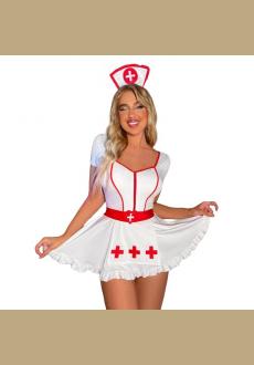 Sexy Naughty Nurse Costume Lingerie Set for Women Red Costume Nurse Cosplay Outfit Set Nurse Uniform