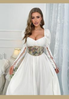 Women Vintage Floral Underbust Corset Top Renaissance Vest Camisole Bustier