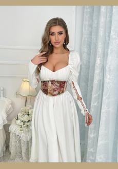 Torso Women Vintage Floral Underbust Corset Top Renaissance Vest Bustier