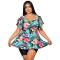Plus Floral Print V-...